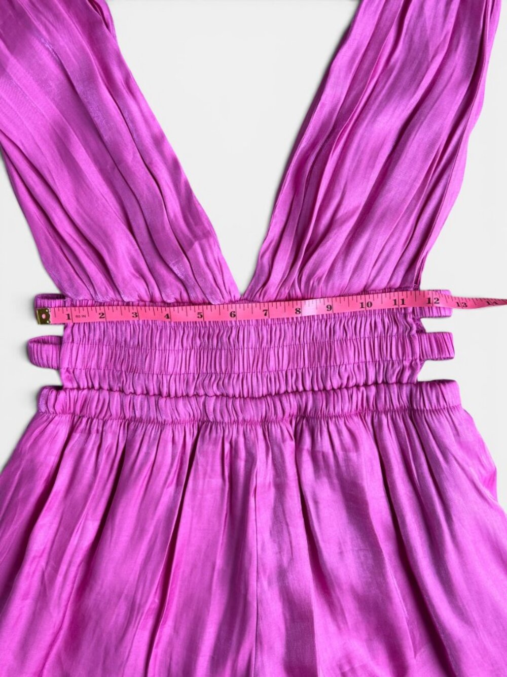 Stiletto's Pink Smocked Plunge Romper - Picture 12 of 16